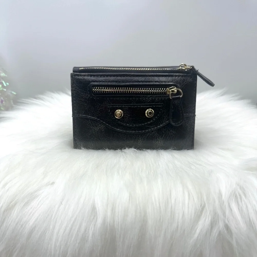 Women's Multi-Function Faux Leather Wallet in black
